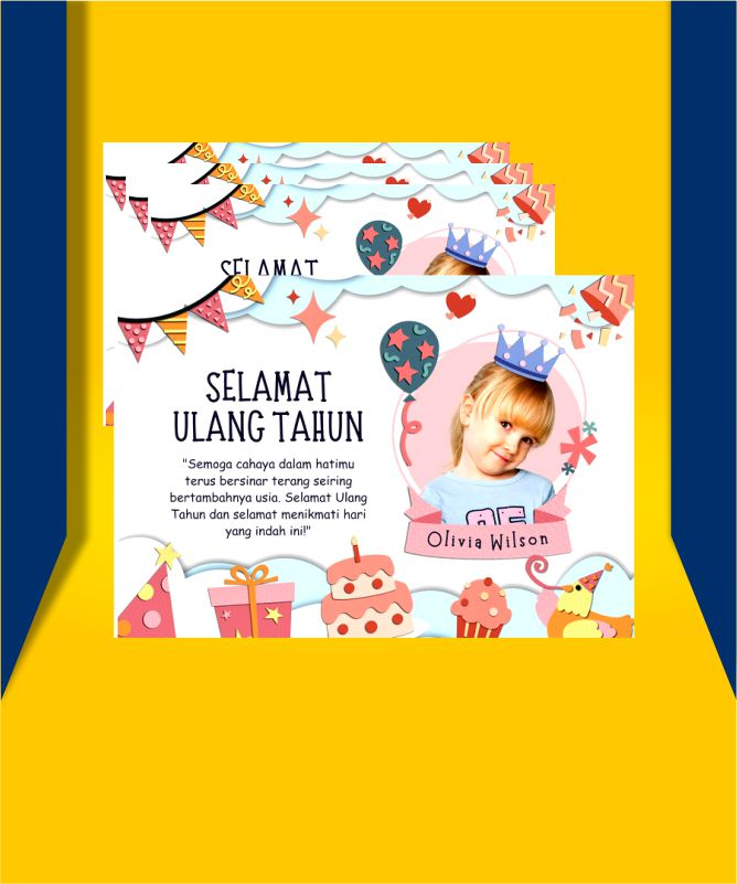 Kartu undangan Ulang tahun anak anak murah singaraja